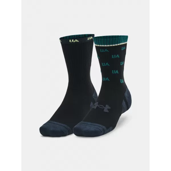  Zokni UNDER ARMOUR PERF COTTON NOV MID (2 PÁRY) 1379534-002 FEKETE 