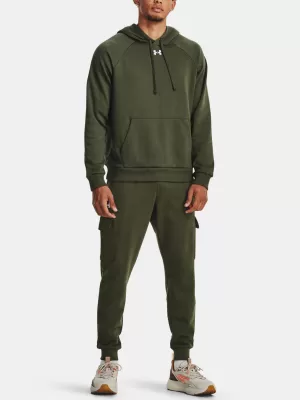 Férfi pulóver UNDER ARMOUR RIVAL FLEECE HOODIE 1379757-390 ZÖLD