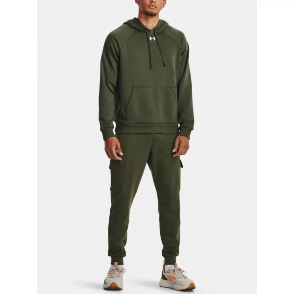  Férfi pulóver UNDER ARMOUR RIVAL FLEECE HOODIE 1379757-390 ZÖLD 