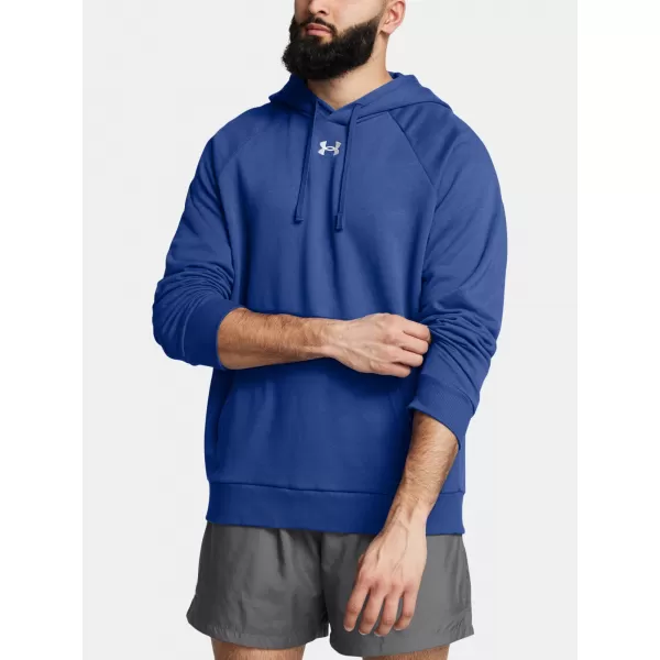  Férfi pulóver UNDER ARMOUR RIVAL FLEECE HOODIE 1379757-432 KÉK 