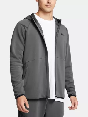 Férfi pulóver UNDER ARMOUR UA UNSTOPPABLE FLC FZ HD EU SZÜRKE