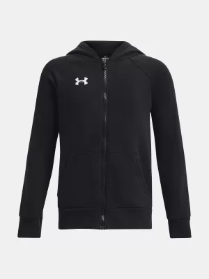 Fiú pulóver UNDER ARMOUR RIVAL FLEECE FZ HOODIE 1379794-001 FEKETE