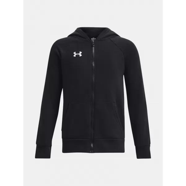  Fiú pulóver UNDER ARMOUR RIVAL FLEECE FZ HOODIE 1379794-001 FEKETE 