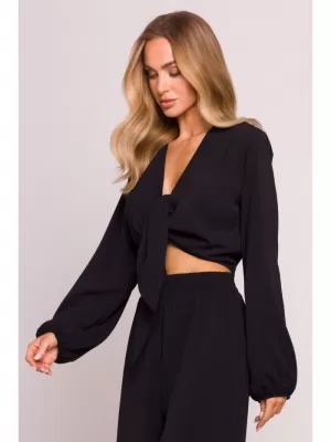 Női crop top MOE M861 FEKETE