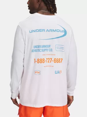 Férfi póló UNDER ARMOUR M WORKWEAR LOGO LS 1390167-100 FEHÉR