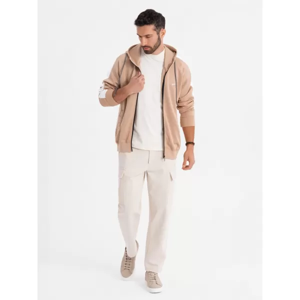  Férfi pulóver OMBRE OM-SSZP-0210 BÉZS 
