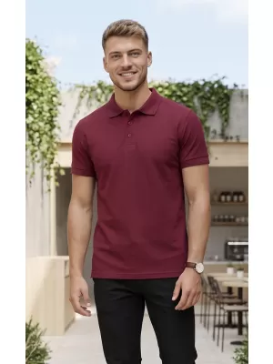 Mens t -phirt gallérral ALTISPORT NoPrint NP/ALM302 GRÁNÁT