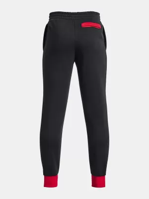 Fiú melegítőnadrág UNDER ARMOUR RIVAL FLEECE SCRIPT JGRS 1379789-001 FEKETE