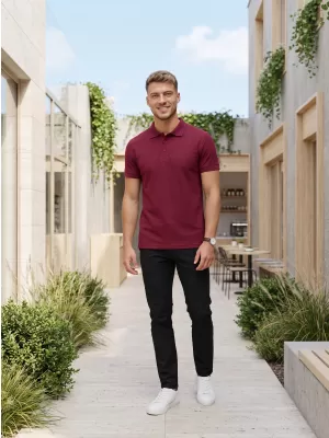 Mens t -phirt gallérral ALTISPORT NoPrint NP/ALM302 GRÁNÁT