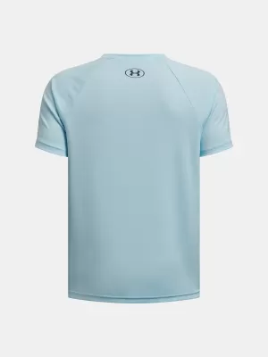 Fiú póló UNDER ARMOUR TECH SPLIT WORDMARK SS 1383010-494 KÉK