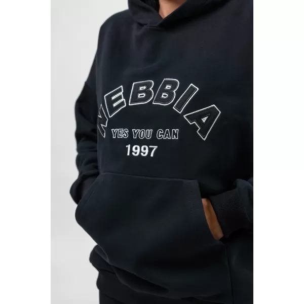  Oversize kapucnis pulóver GYM RAT 256 BLACK Nebbia 