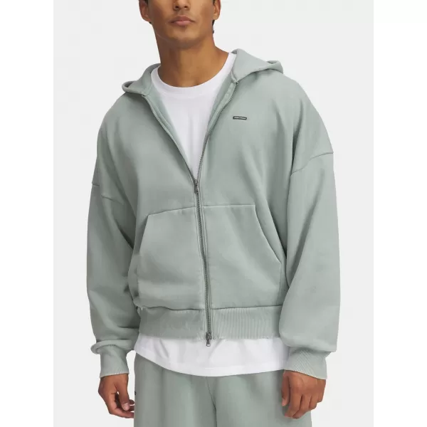  Férfi pulóver UNDER ARMOUR ICON HWT FLEECE WASH FZ 6000651-348 ZÖLD 