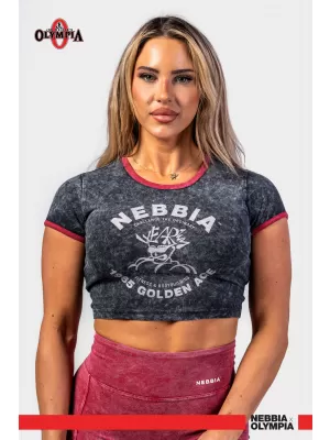 Lemosott Crop-Top-Póló GOLDEN AGE 782 BLACK Nebbia