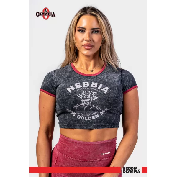  Lemosott Crop-Top-Póló GOLDEN AGE 782 BLACK Nebbia 