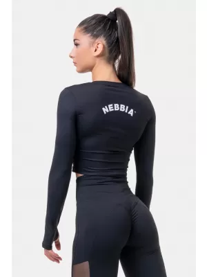 Sports HERO hosszú ujjú crop top 585 BLACK Nebbia