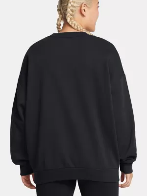Női pulóver UNDER ARMOUR RIVAL FLEECE OS CREW FEKETE