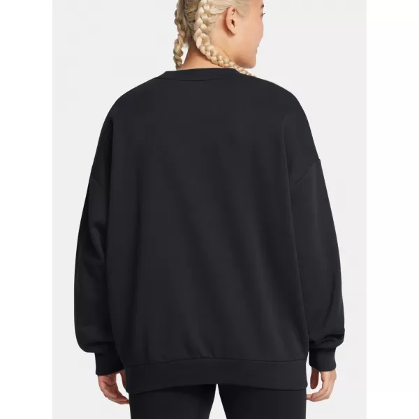  Női pulóver UNDER ARMOUR RIVAL FLEECE OS CREW FEKETE 