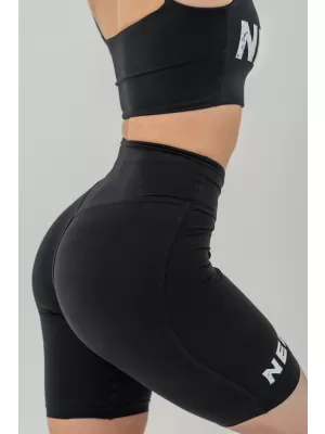 SATCHED 614 FEKETE Nebbia magas derekú 9 hüvelykes leggings rövidnadrág