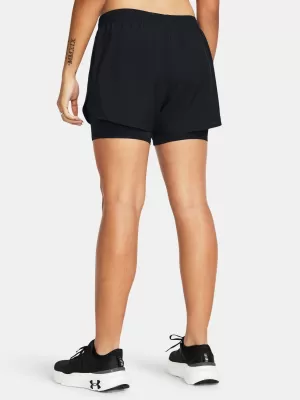 Női rövidnadrág UNDER ARMOUR FLY BY 2-IN-1 SHORTS 1382440-001 FEKETE