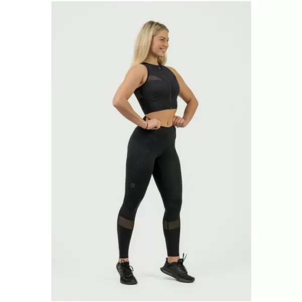  Női crop top magas alátámasztással INTENSE Mesh 842 BLACK Nebbia 
