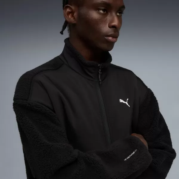  Férfi dzseki PUMA TECH SOFT TECH RELAXED SHERPA JACKET 632104-01 FEKETE 