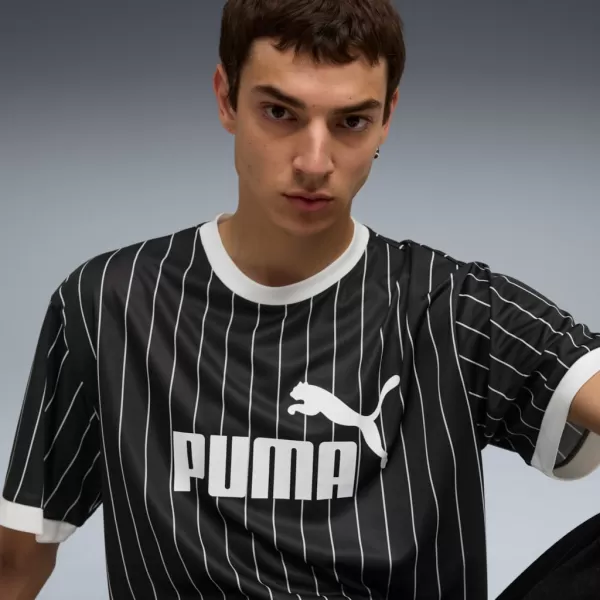  Férfi mez PUMA ESS STRIPED JERSEY 688263-01 FEKETE 