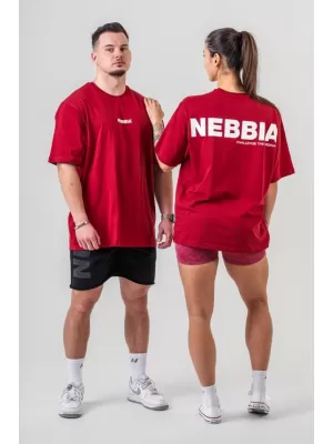 Túlméretezett póló GYM ESSENTIALS 381 DARK RED Nebbia