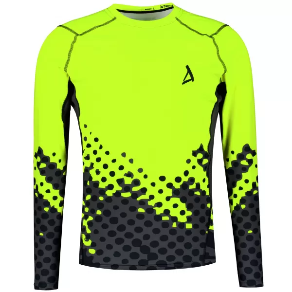  Férfi funkcionális tömörítési T -póló hosszú ujjú prémiummal ALTISPORT VOJ/ALM109TR03 FLUO SÁRGA 