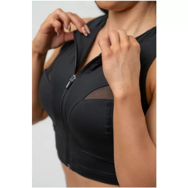  Női crop top magas alátámasztással INTENSE Mesh 842 BLACK Nebbia 