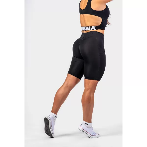  GYM THERAPY 628 BLACK Nebbia 10 hüvelykes magas derekú kerékpáros rövidnadrág 