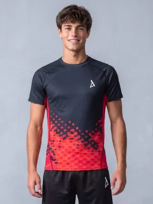 Férfi funkcionális tömörítés T -piró prémium ALTISPORT VOJ/ALM109TR04 PIROS/FEKETE