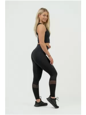 Női crop top magas alátámasztással INTENSE Mesh 842 BLACK Nebbia