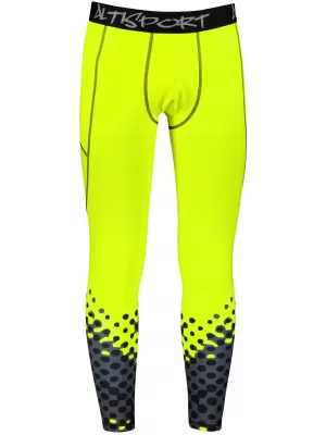 Férfi hosszú prémium sportleggings ALTISPORT VOJ/ALM109LEG01 FLUO SÁRGA