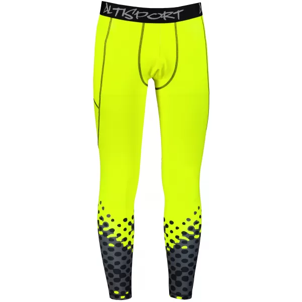  Férfi hosszú prémium sportleggings ALTISPORT VOJ/ALM109LEG01 FLUO SÁRGA 