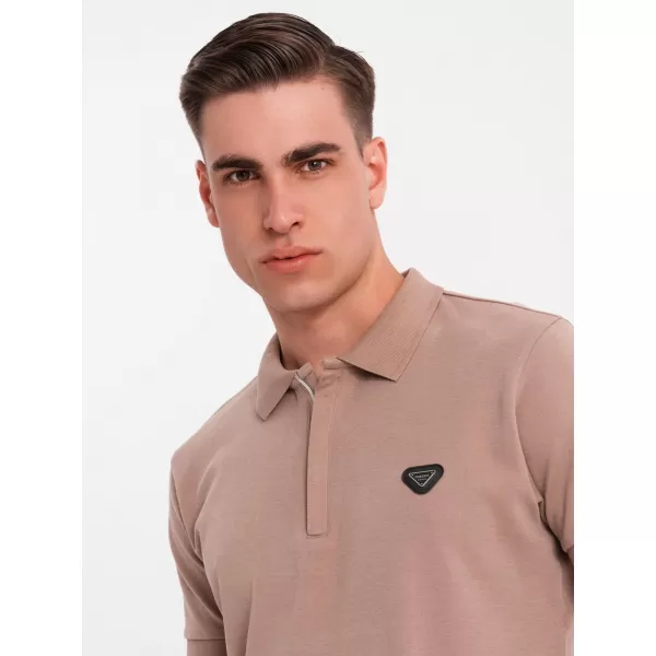  Férfi t -póló OMBRE OM-POSS-0148 VILÁGOSBARNA 