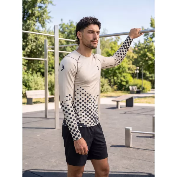  Férfi funkcionális tömörítési T -póló hosszú ujjú prémiummal ALTISPORT VOJ/ALM109TR03 VILÁGOSBARNA 