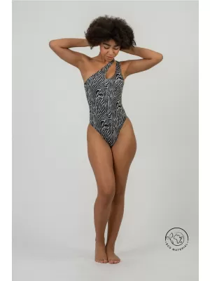 FORTALEZA Monokini - zebra 735 WHITE Nebbia