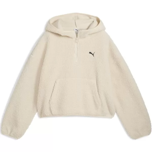  Női pulóver PUMA WARDROBE ESS OVERSIZED POLAR FLEECE HOODIE 632048-87 FEHÉR 
