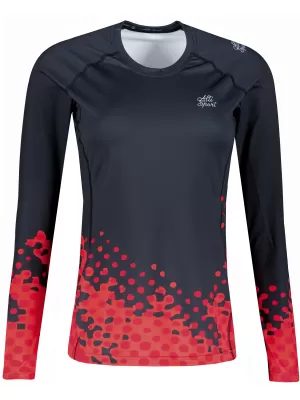 Női funkcionális T -piró hosszú ujjú prémiummal ALTISPORT VOJ/ALW109TR03 VÖRÖS-FEKETE