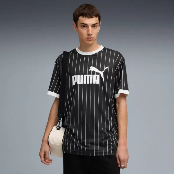  Férfi mez PUMA ESS STRIPED JERSEY 688263-01 FEKETE 