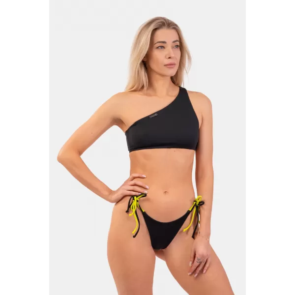  One Shoulder Bandeau Bikini fürdőruha - Top 448 BLACK Nebbia 