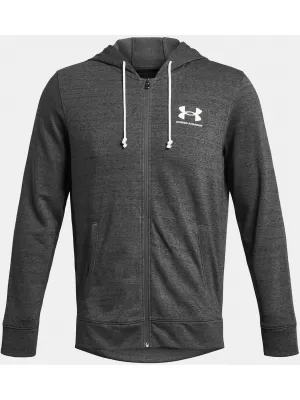 Férfi pulóver UNDER ARMOUR RIVAL TERRY LC FZ 1370409-025 SZÜRKE