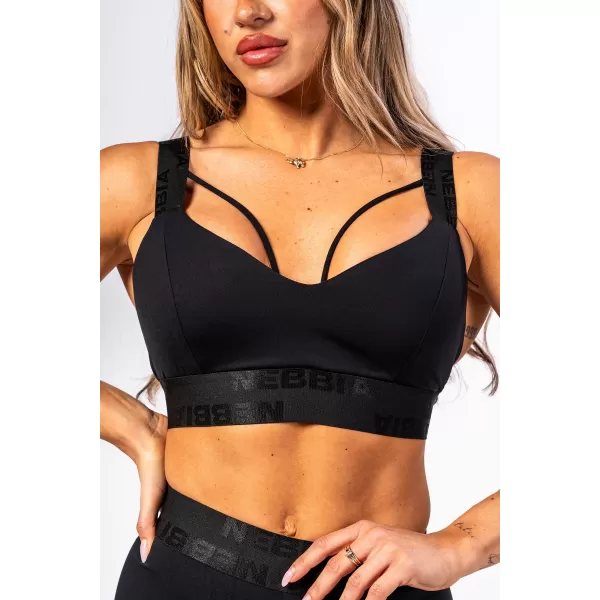  Női sportmelltartó erősítéssel INTENSE Iconic 844 BLACK Nebbia 