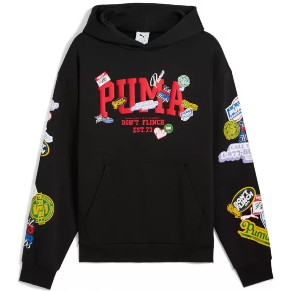  Férfi pulóver PUMA HOOPERHOTLINE PULLOVER HOODIE 632827-02 FEKETE 