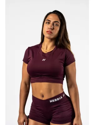 Nyitott hátú crop top STRONG BEAUTY 430 DARK RED Nebbia