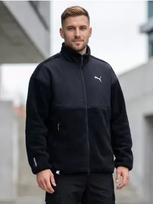 Férfi dzseki PUMA TECH SOFT TECH RELAXED SHERPA JACKET 632104-01 FEKETE