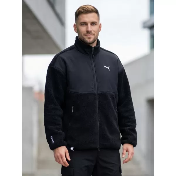  Férfi dzseki PUMA TECH SOFT TECH RELAXED SHERPA JACKET 632104-01 FEKETE 