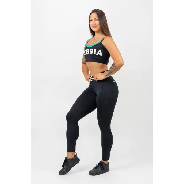  Magas derekú leggings LEG DAY GOALS 248 BLACK Nebbia 