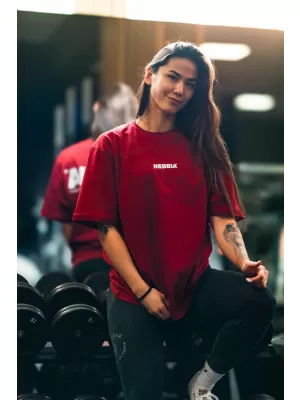 Túlméretezett póló GYM ESSENTIALS 381 DARK RED Nebbia