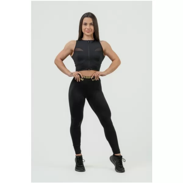 Női crop top magas alátámasztással INTENSE Mesh 842 BLACK Nebbia 
